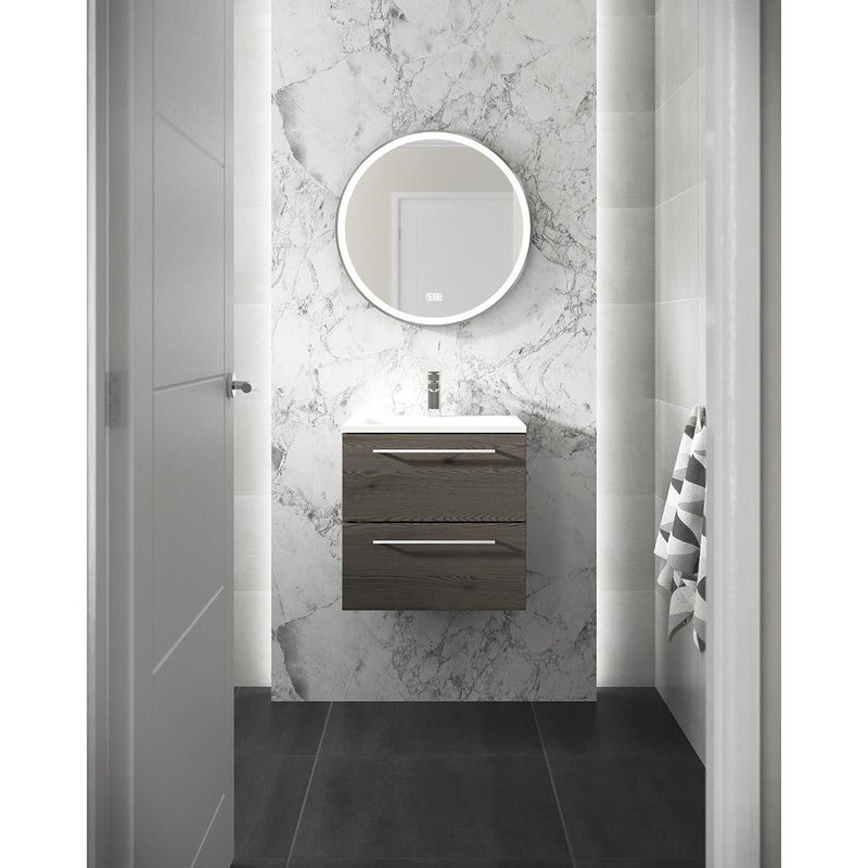 Messa Wall Hung Vanity Unit 500mm - Anthracite Woodgrain