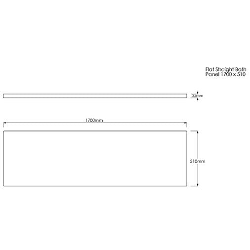 Flat Front Bath Panel 1700mm - White