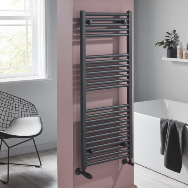 TowelRads Ladder Rail 1600x400mm Pisa Anthracite Straight Radiator