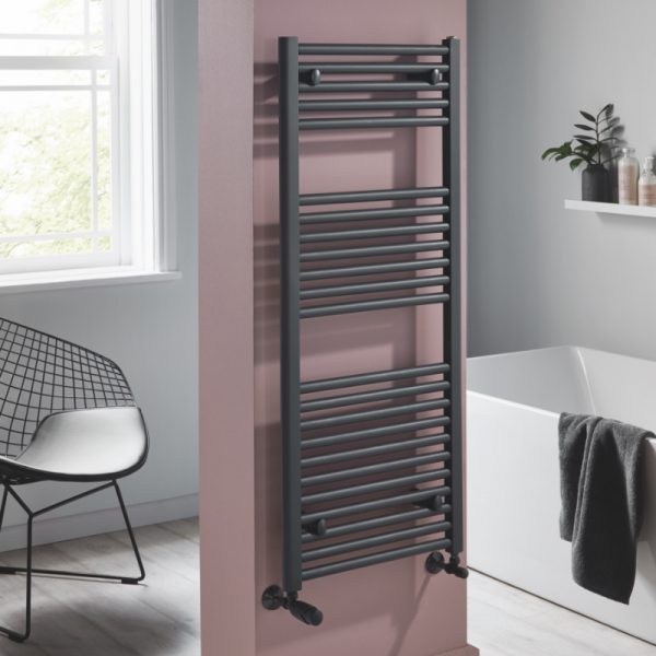 TowelRads Ladder Rail 800x500mm Pisa Anthracite Straight Radiator