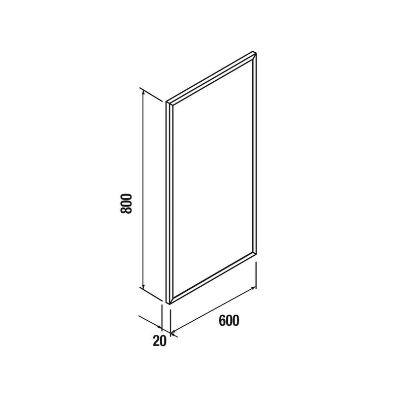 Noir Vinci Black Framed Mirror 600 x 800mm Horizontal or Vertical