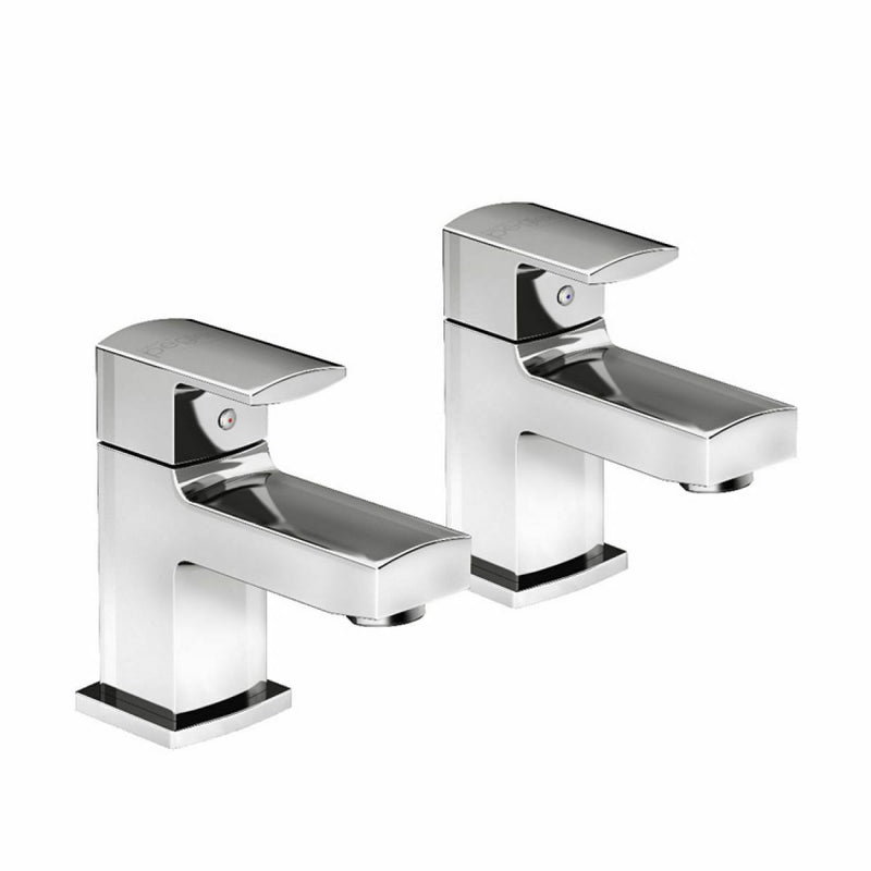 Blade Edge Basin Pillar Taps - Chrome