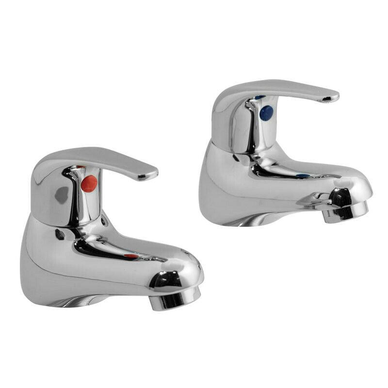 Contour Bath Pillar Taps - Chrome