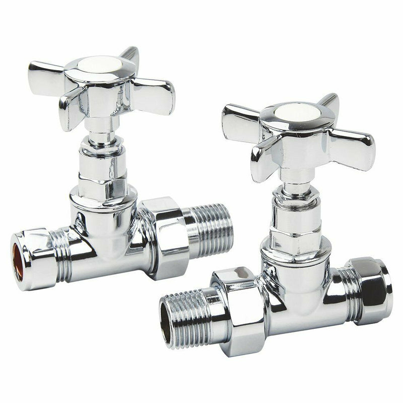 Period Vago Traditional CrossHead Straight Radiator Valve Chrome