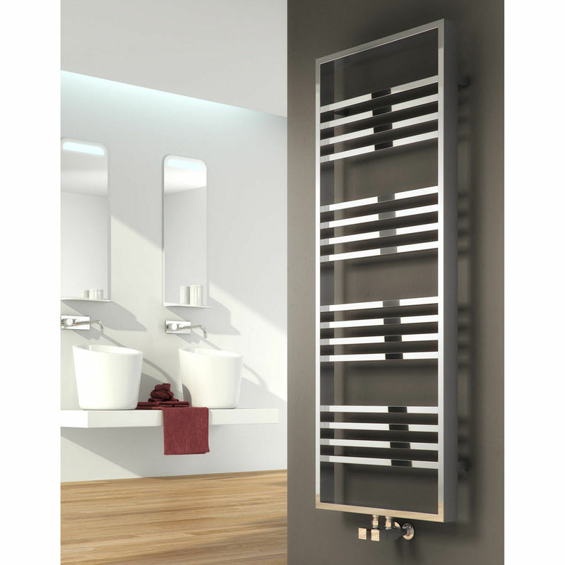 Square Boxed Frame Bathroom Radiator - Chrome