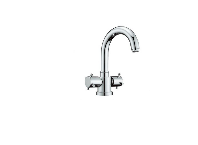 Quatra Basin Dual Lever Mono Mixer Tap - Chrome