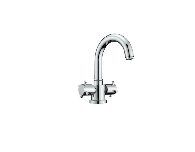 Quatra Basin Dual Lever Mono Mixer Tap - Chrome