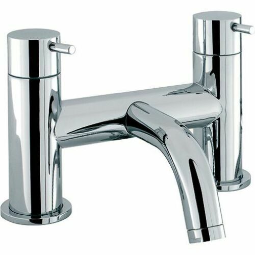 Quatra Cross Handle Deck Mounted Bath Filler Tap - Chrome