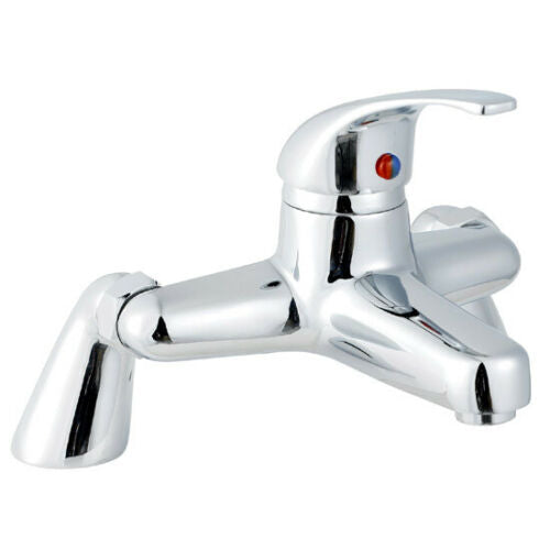 Contour Dual Deck Mounted Mono Bath Filler mixer Tap - Chrome