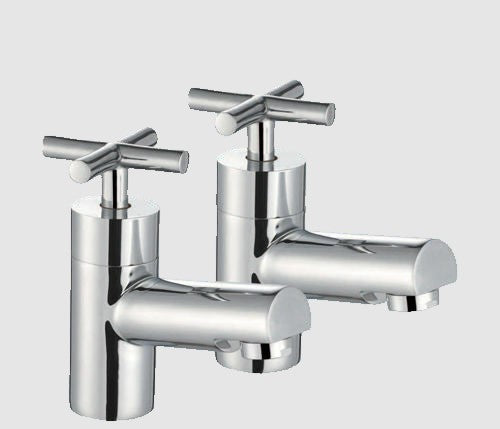 Space Q Cross Bathroom Basin Pillar Chrome Taps