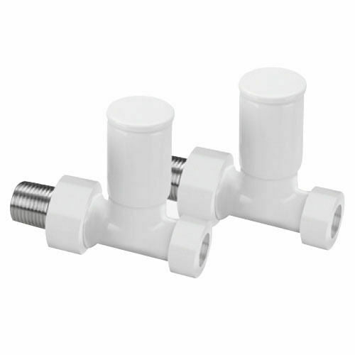 Luna Modern Round Straight Radiator Valve - White