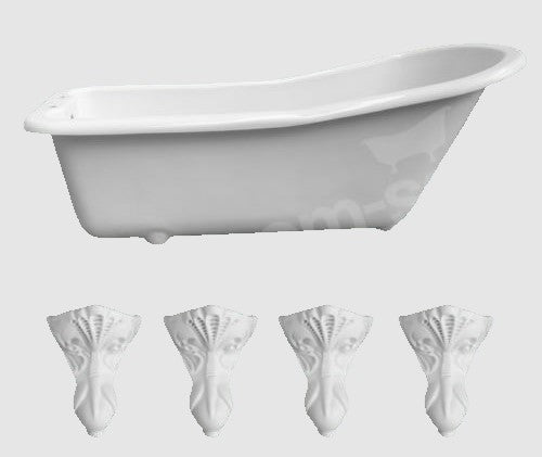 Salisbury Slipper Roll Top Bath with Traditional Cast Iron Feet