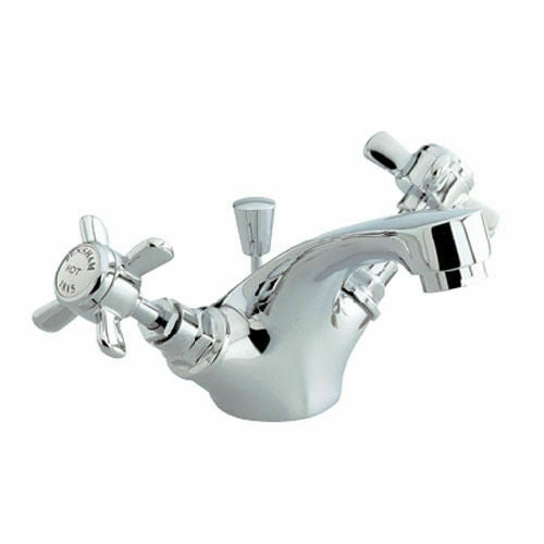 Ben sham Cross Head Traditional Basin Mono Mixer Tap incl. Waste Chrome