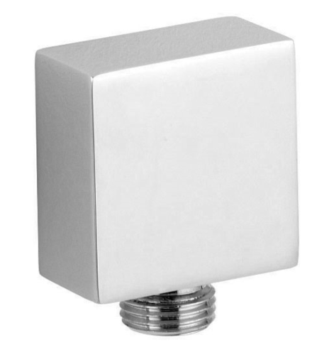 Ultra Plated Brass Square Shower Outlet Elbow - Chrome