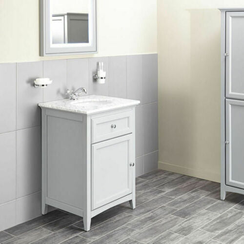 Savoy 600mm Marble Top Floorstanding Vanity Unit - Choose colour