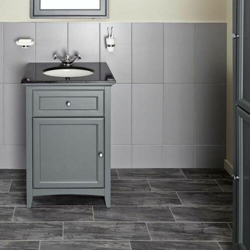 Savoy 600mm Marble Top Floorstanding Vanity Unit - Choose colour