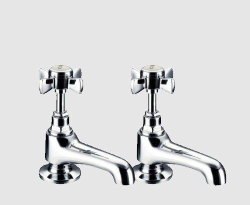 Royal Classic Bathroom Bath Pillar Chrome Taps