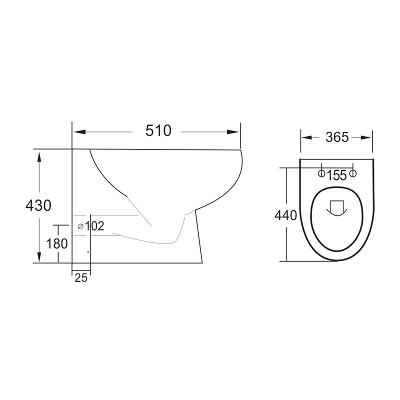 Belini Back to Wall Rimless Pan with Soft Close Seat