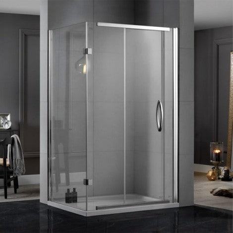 Aquadart Inline Sliding 2 Sided Shower Enclosure with Side Panel