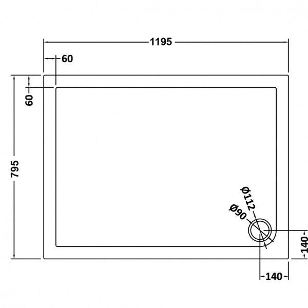 Elle 1200 X 800mm Easy Clean Walk-In Shower Enclosure (Inc Shower Panels + Stone Resin Tray + Waste)