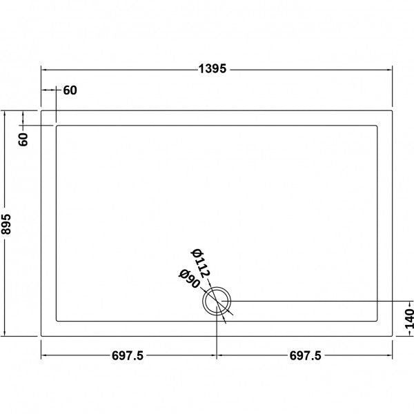 Elle 1400x800mm Matt Black Walk-In Shower Enclosure 8mm Easy Clean (Inc. Shower Panels, Shower Tray+Waste)