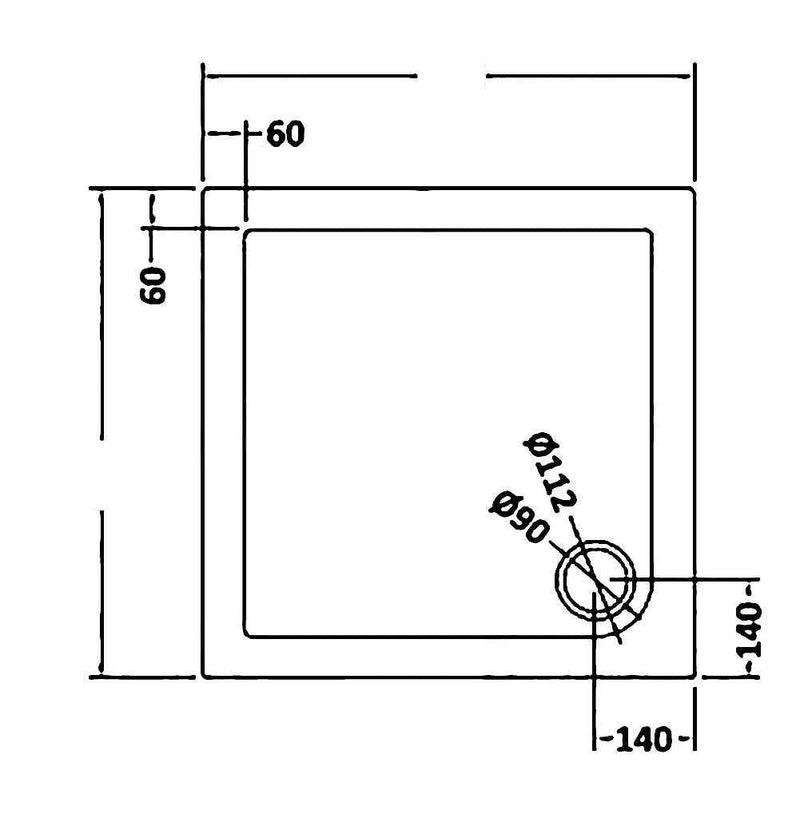 Elle Ultra Slim Low Profile Stone Resin Square Shower Tray + 90mm Waste - Choose Size