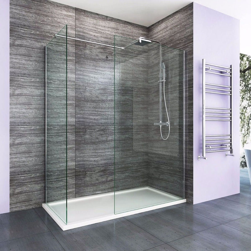 Elle 1200 X 900mm Easy Clean Walk-In Shower Enclosure (Inc Shower Panels + Stone Resin Tray + Waste)